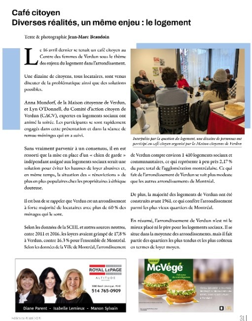 Café citoyen : Diverses réalités, un même enjeu : le logement